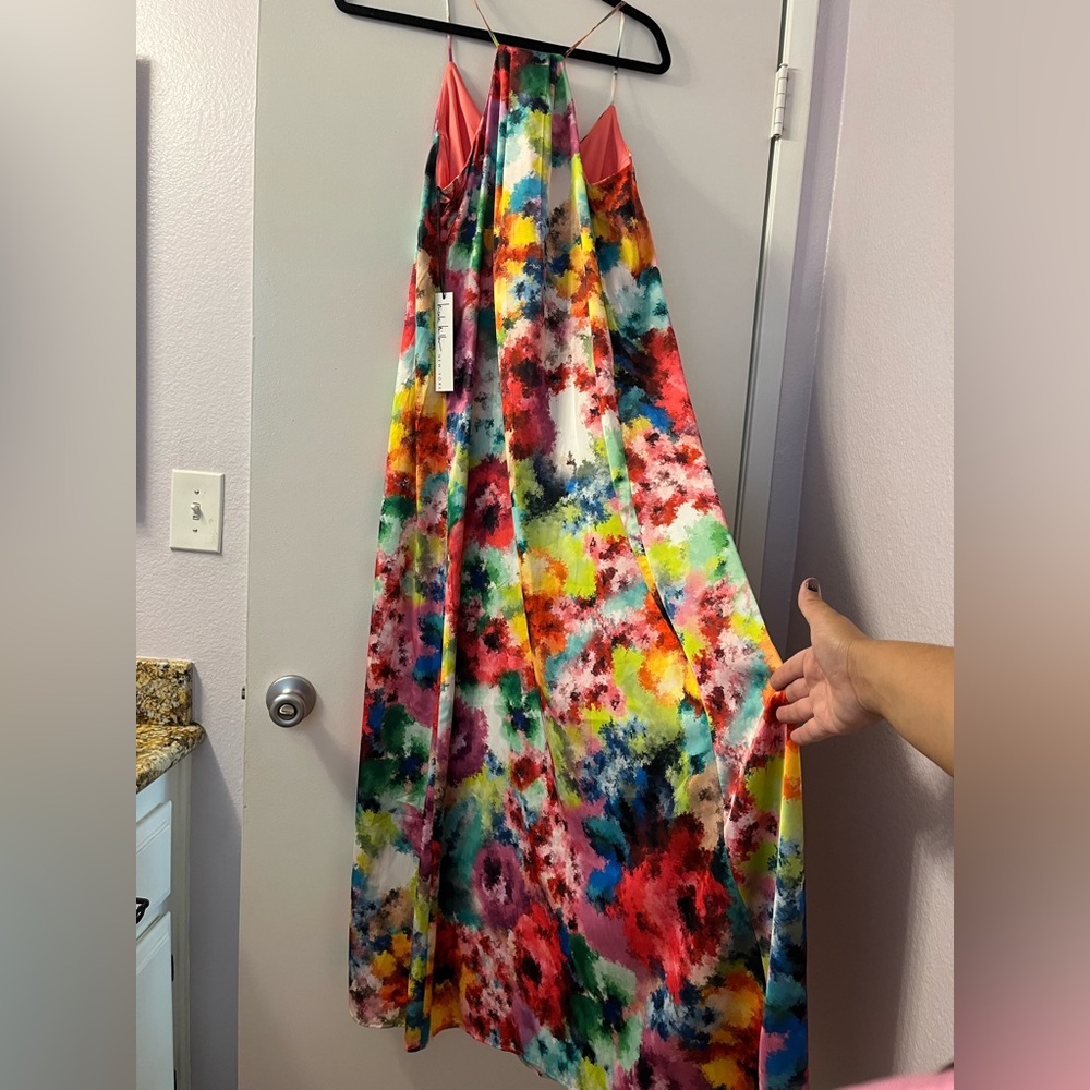 Nicole Miller Multicolor Abstract Dress NWT 18-20 PTP